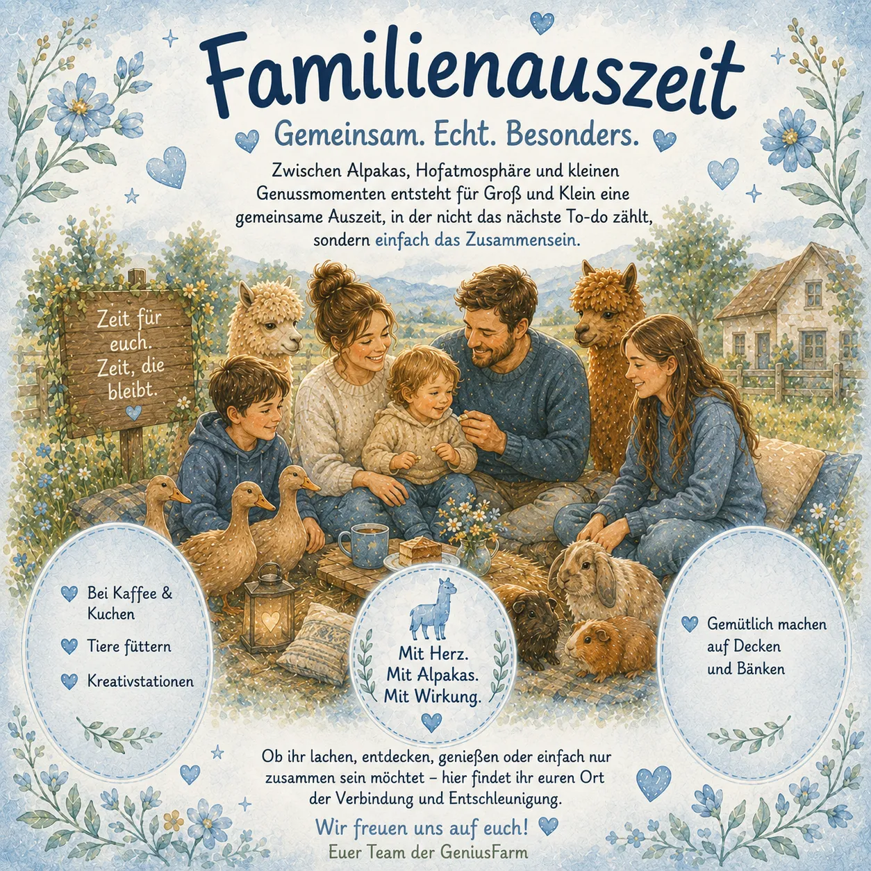 Alpaka-Auszeit für die ganze Familie - für 2 Erw. mit eigenen Kindern