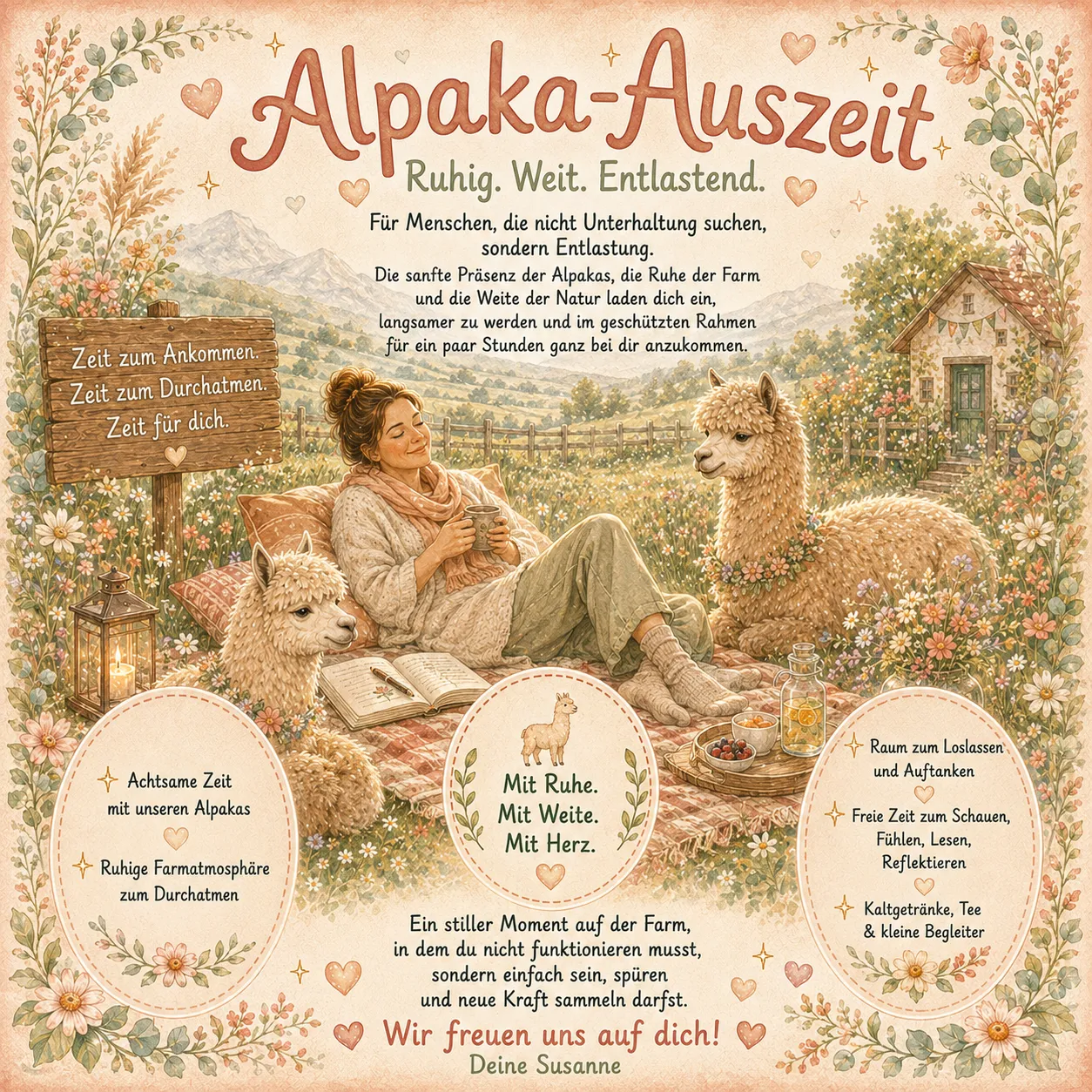 Alpaka-Auszeit nur für Erwachsene - Einzelperson