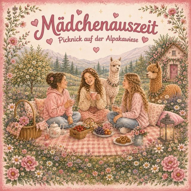 Freundinnen-Picknick auf der Alpakaweide